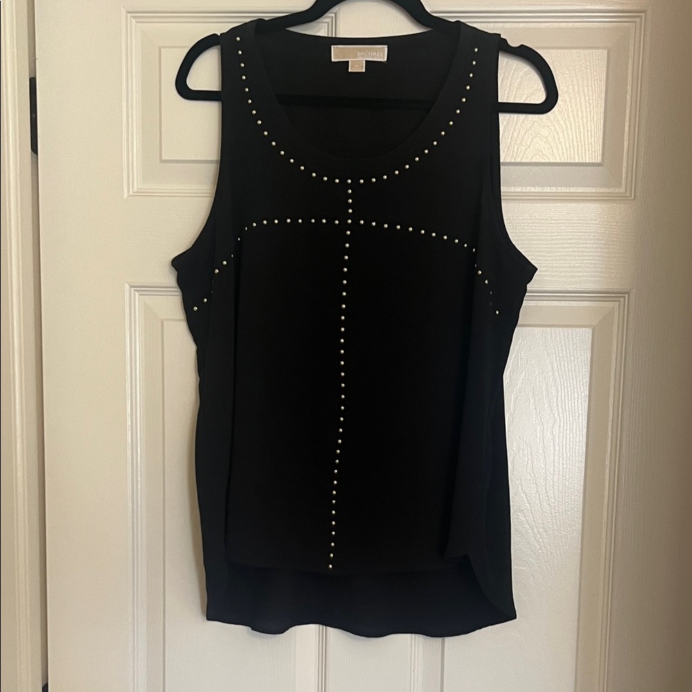 Michael Kors Black Tank Top with Stud Details